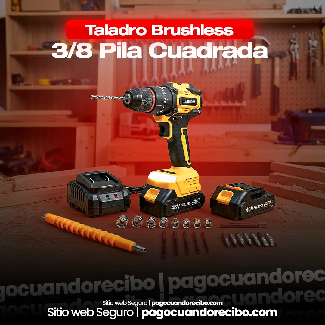 Kit Taladro Brushless sin Escobillas Libre de Mantenimiento
