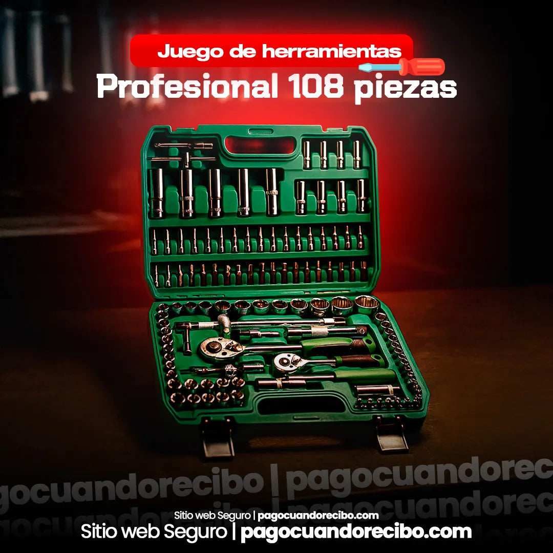Juego de herramientas profesional 108 piezas