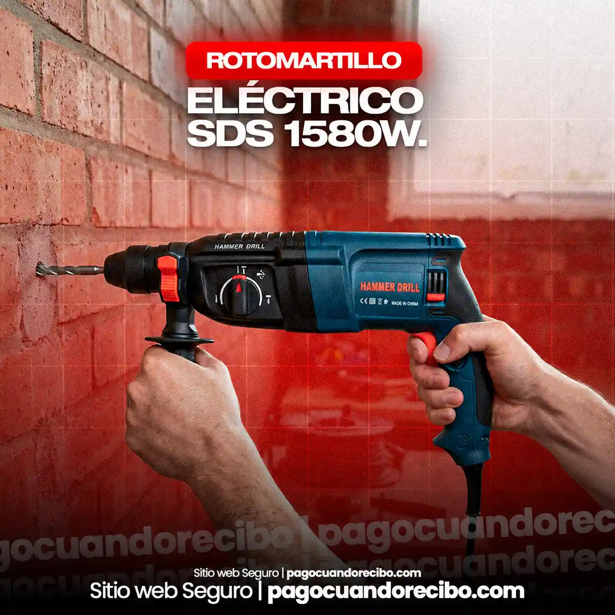Rotomartillo Eléctrico SDS 1580W Doble Mandril