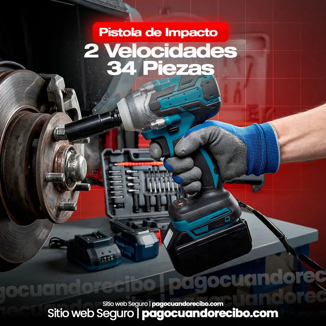 Pistola de Impacto 2 Velocidades 34 Piezas