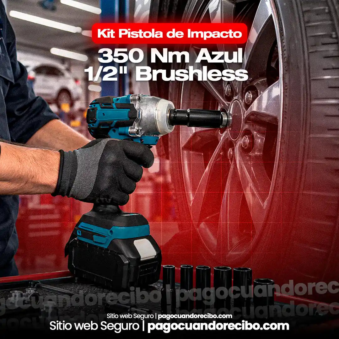 Kit Pistola de Impacto 350 Nm Azul - 1/2" Brushless