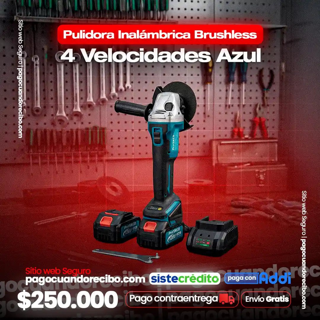 Pulidora Inalámbrica Brushless – 4 Velocidades Azul