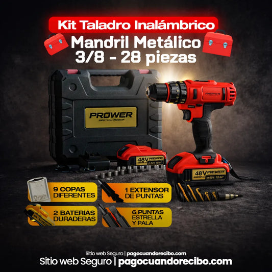Kit Taladro Inalámbrico Doméstico - Rojo