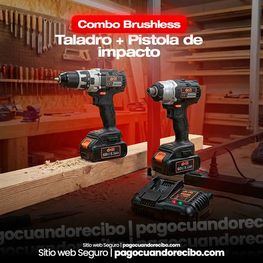 Combo Brushless: Taladro + Pistola de impacto
