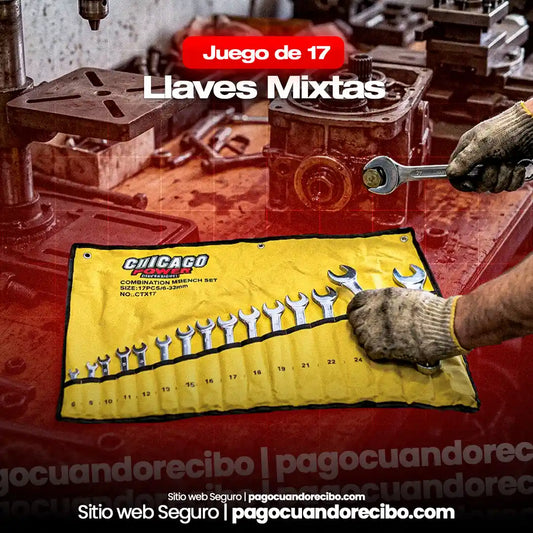 Juego de 17 Llaves Mixtas Cromadas