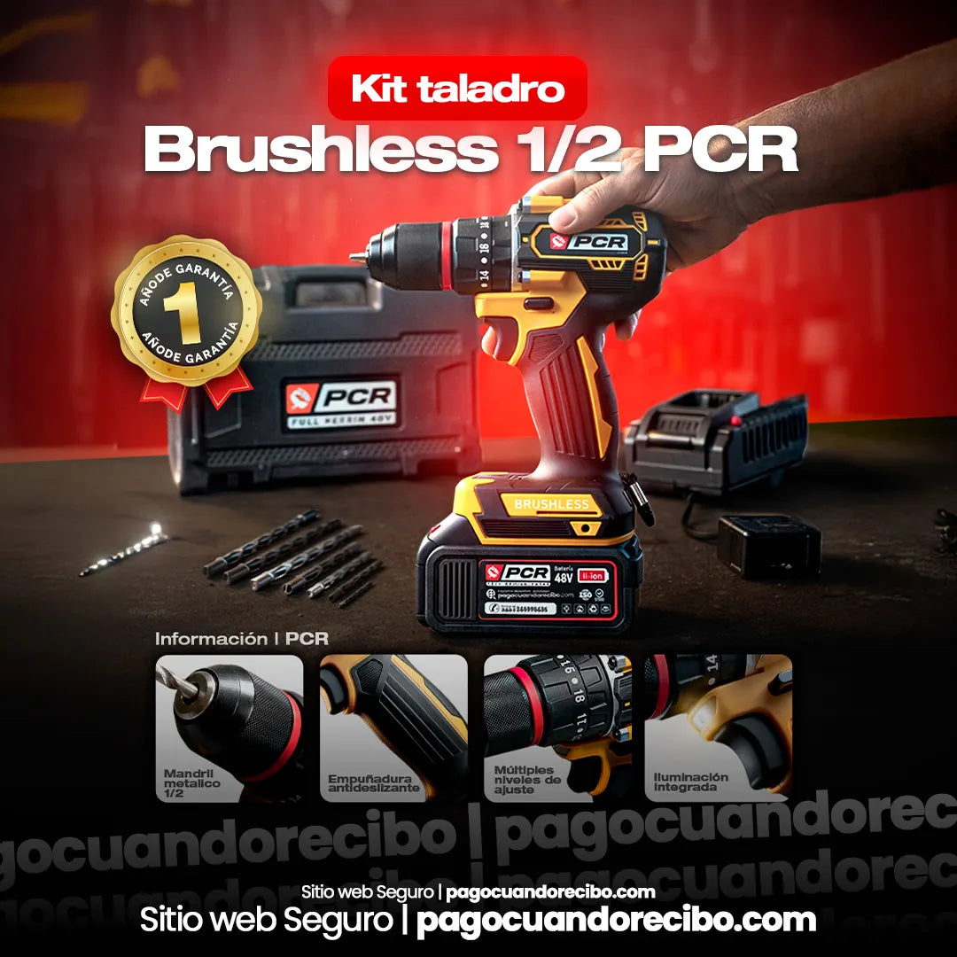 Kit Taladro Brushless 1/2 PCR Alto Rendimiento