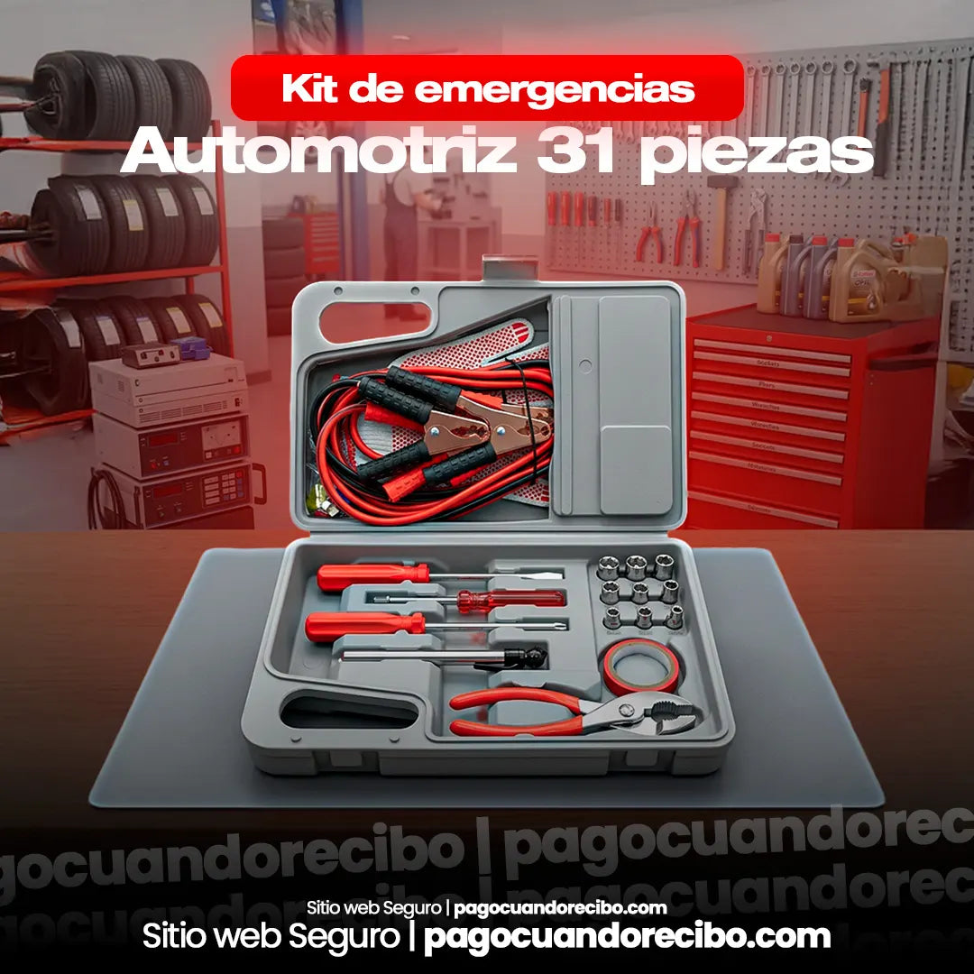 Kit de emergencias automotriz 31 piezas