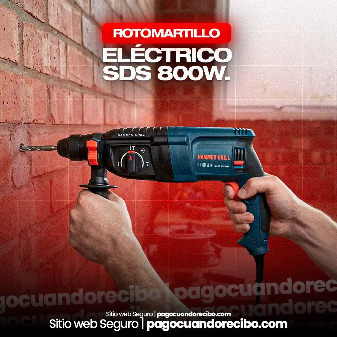 Rotomartillo Eléctrico SDS 800 W Doble Mandril