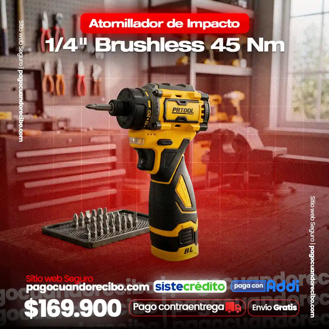 Atornillador de Impacto 1/4" Brushless 45 Nm