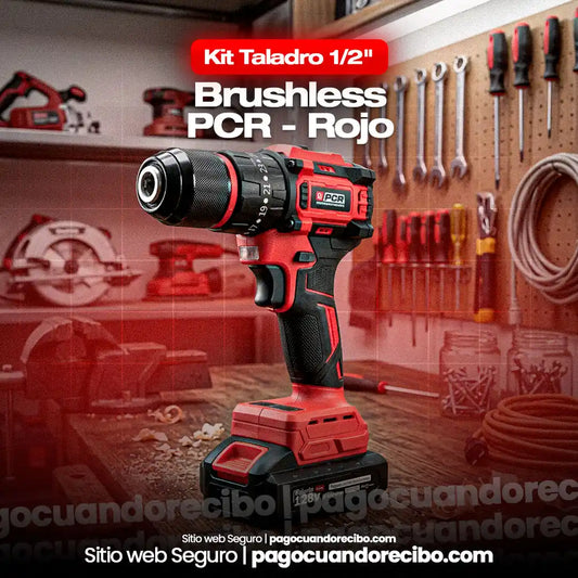 Kit Taladro 1/2" Brushless PCR - Rojo