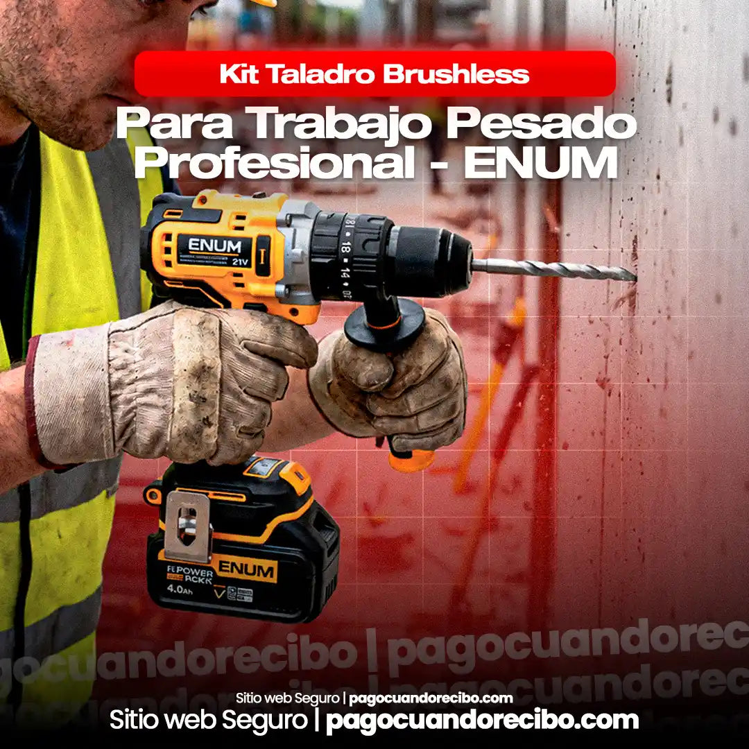 Kit Taladro Brushless Para Trabajo Pesado Profesional - ENUM