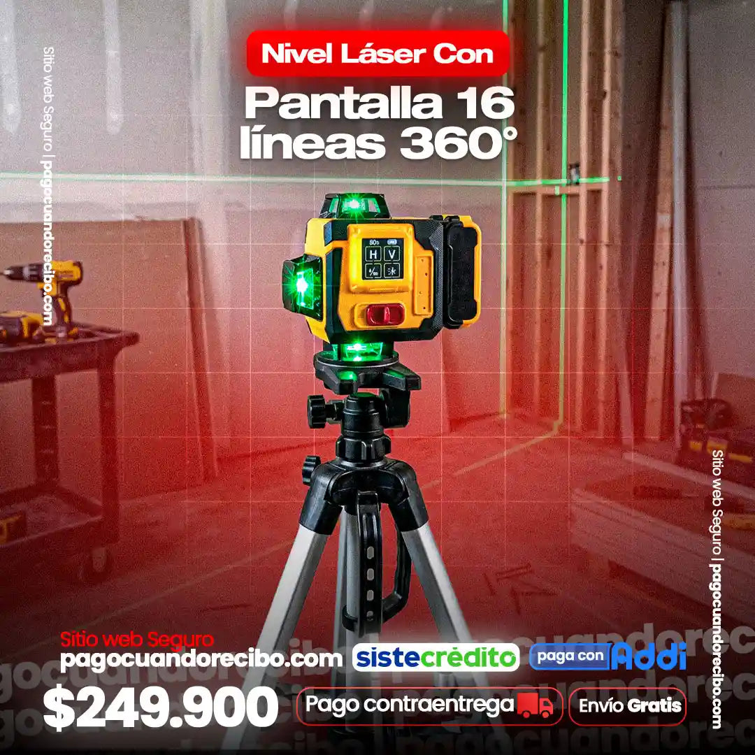 Nivel Láser Con Pantalla 16 líneas 360°