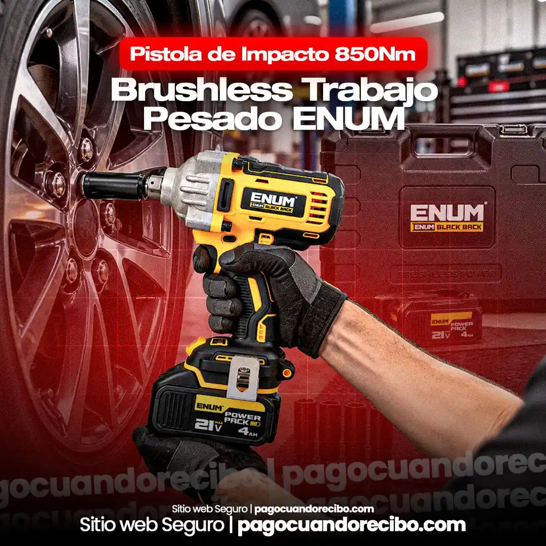 Pistola de Impacto 850Nm Brushless Trabajo Pesado - ENUM