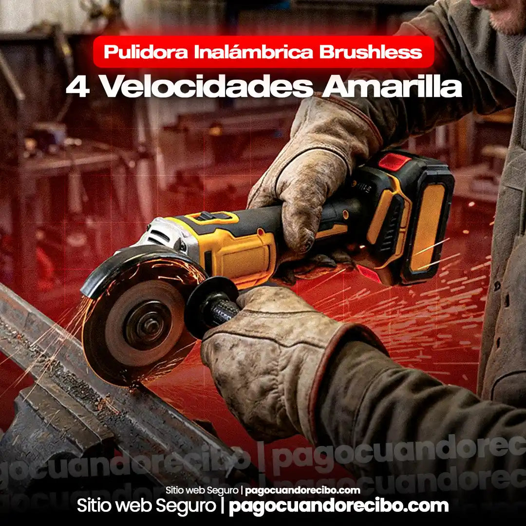 Pulidora Inalámbrica Brushless 4 Velocidades Amarilla