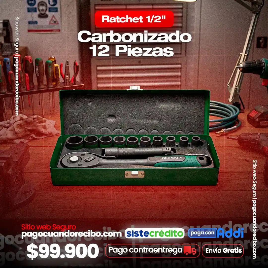 Ratchet 1/2" Carbonizado 12 Piezas